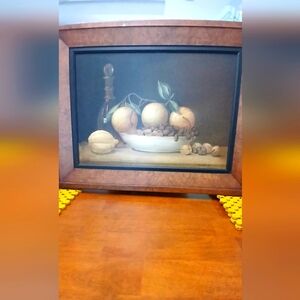 R.Simmoneto signed wood art frame painting certificate  authentic 21x16